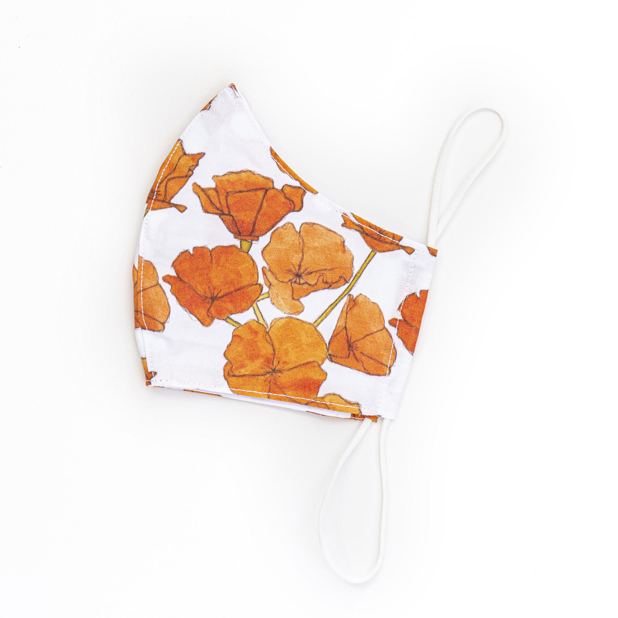 California Poppy face mask from Theodore Payne Foundation Store.