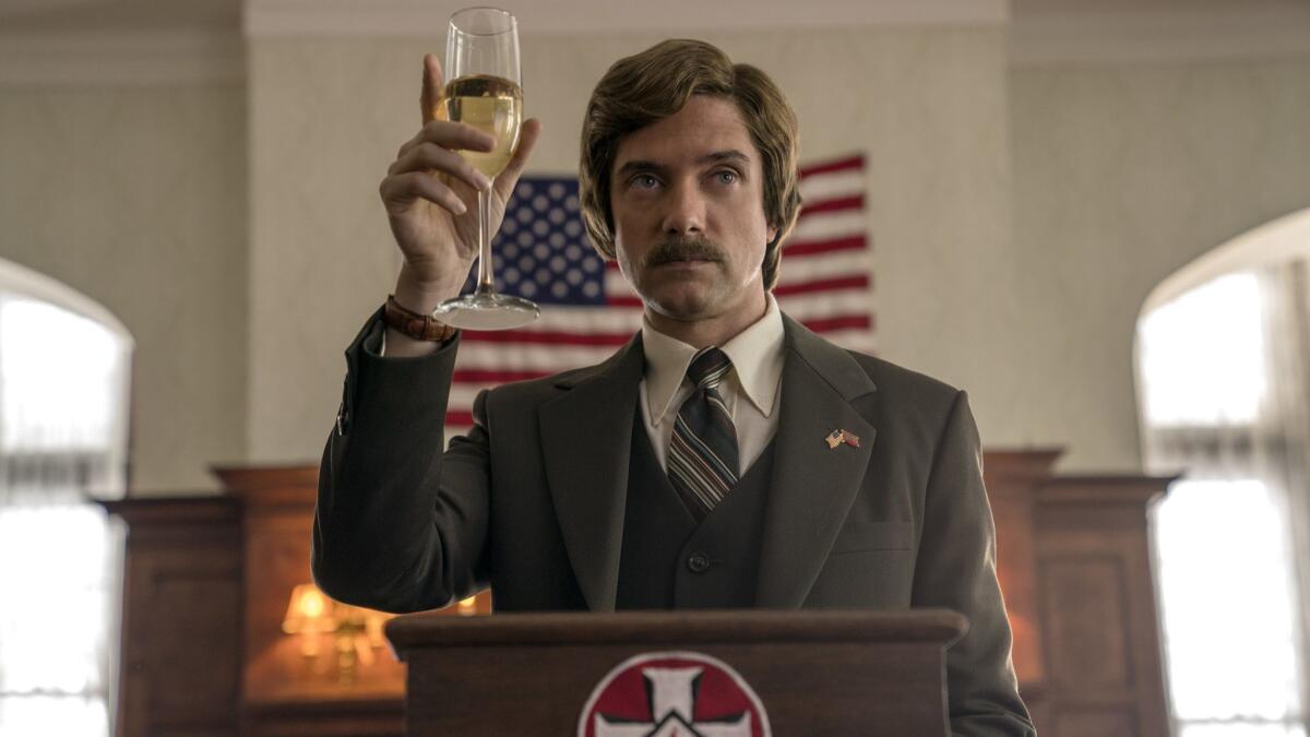 Topher Grace as David Duke in a scene from "BlacKkKlansman."