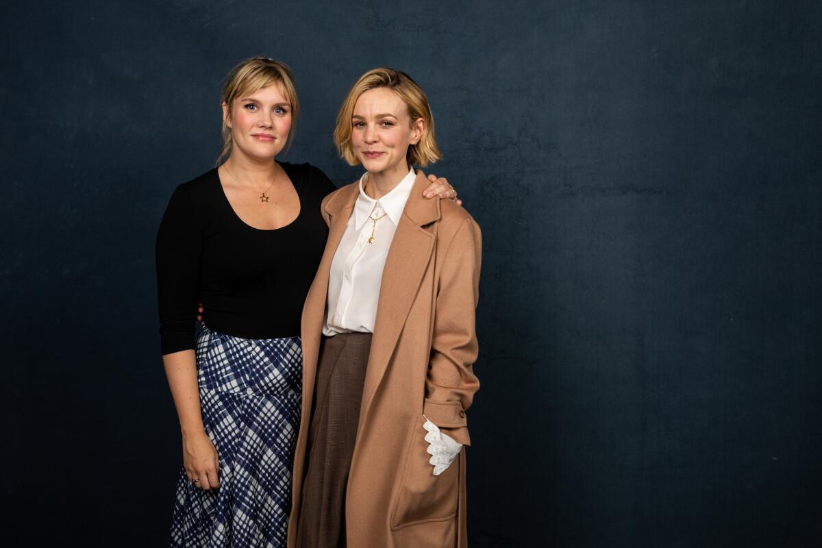 PARK CITY, UTAH - JANUARY 25: Writer/director Emerald Fennell and Carey Mulligan of “Promising Young Woman,” photographed in the L.A. Times Studio at the Sundance Film Festival on Saturday, Jan. 25, 2020 in Park City, Utah.