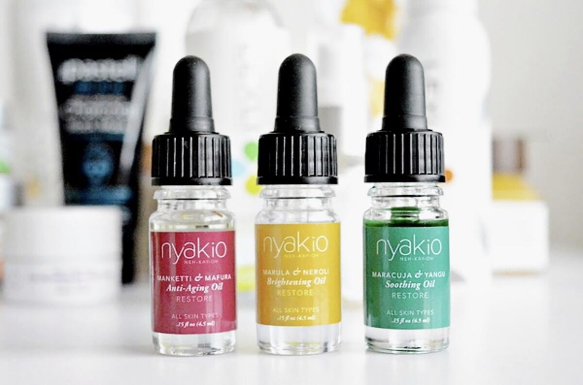 Core products from Los Angeles-based clean beauty brand Nyakio