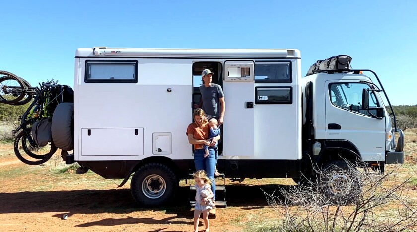 The Standish family has been living in their overland adventure vehicle since last holiday season.