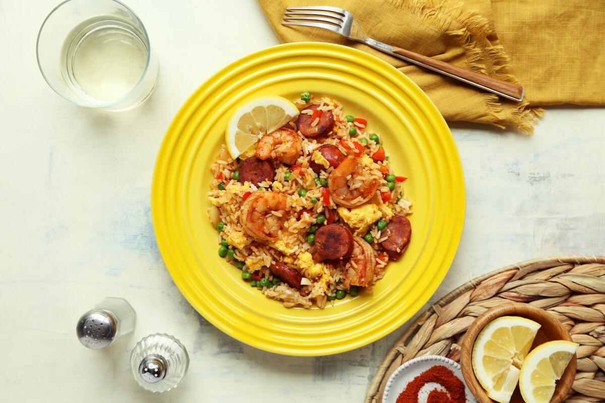 Paella fried rice by Jonathan Melendez.