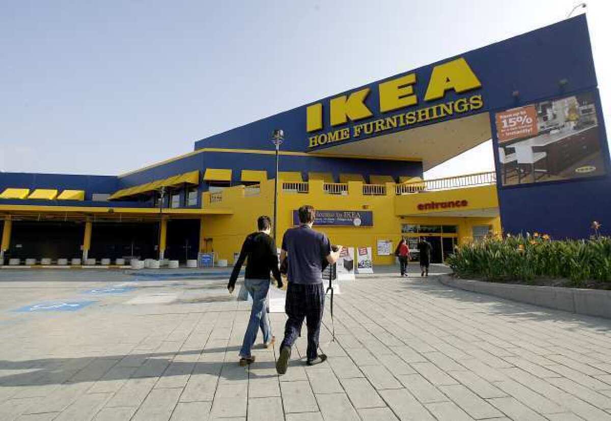 IKEA shoppers go into the N. San Fernando Road store in Burbank.