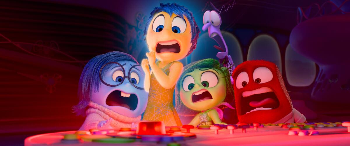 Colorful cartoon characters in "Inside Out 2."