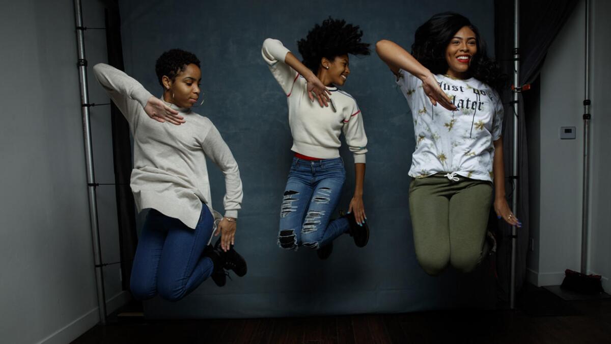 Tayla Solomon, left, Cori Granger and Blessin Giraldo from the documentary "Step."