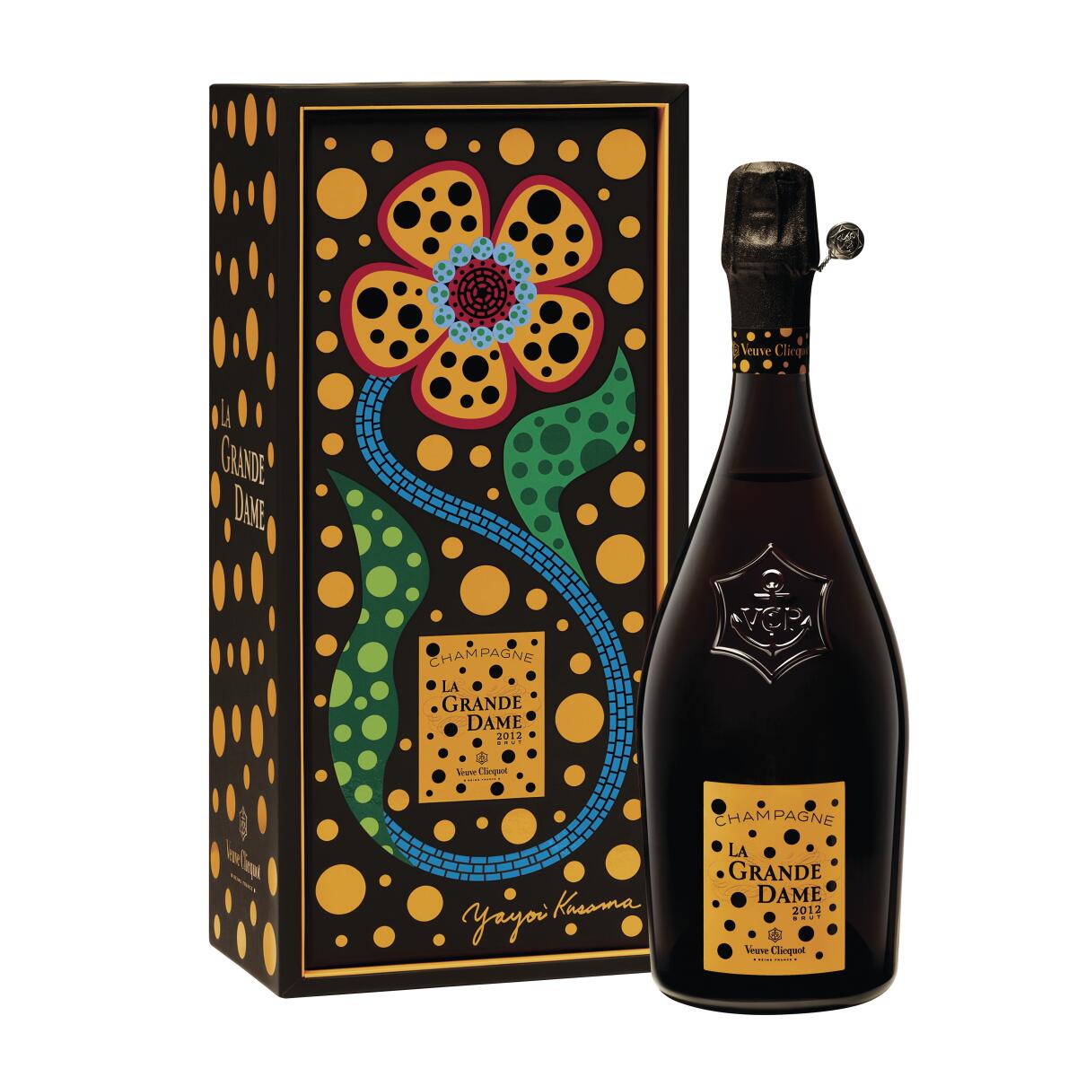 A photo of the gift box for Veuve Clicquot's newest vintage La Grande Dame 2012 Champagne.