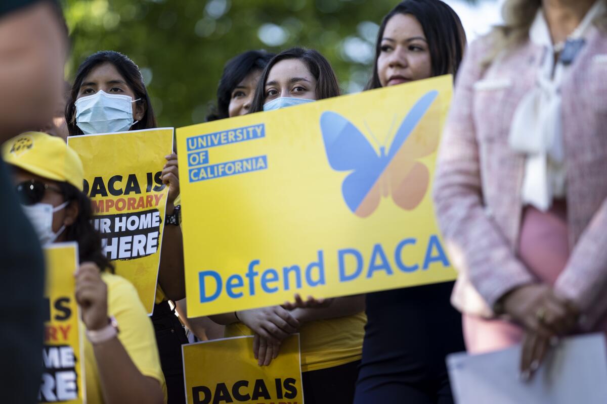 Activists attend a news conference marking the 10th anniversary of DACA in Washington on June 15. 