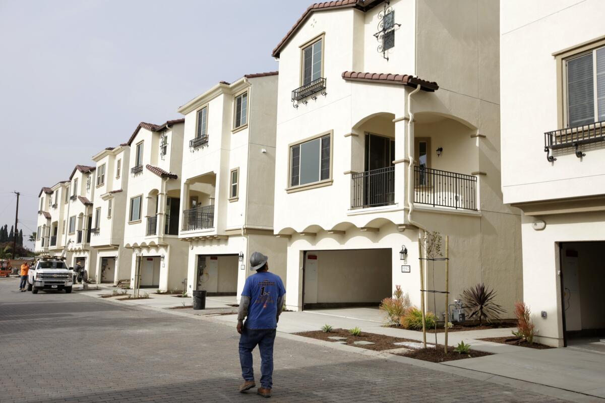 A new-home community in Anaheim last year. Construction is on the upswing in California, though it still trails the rate of population growth.