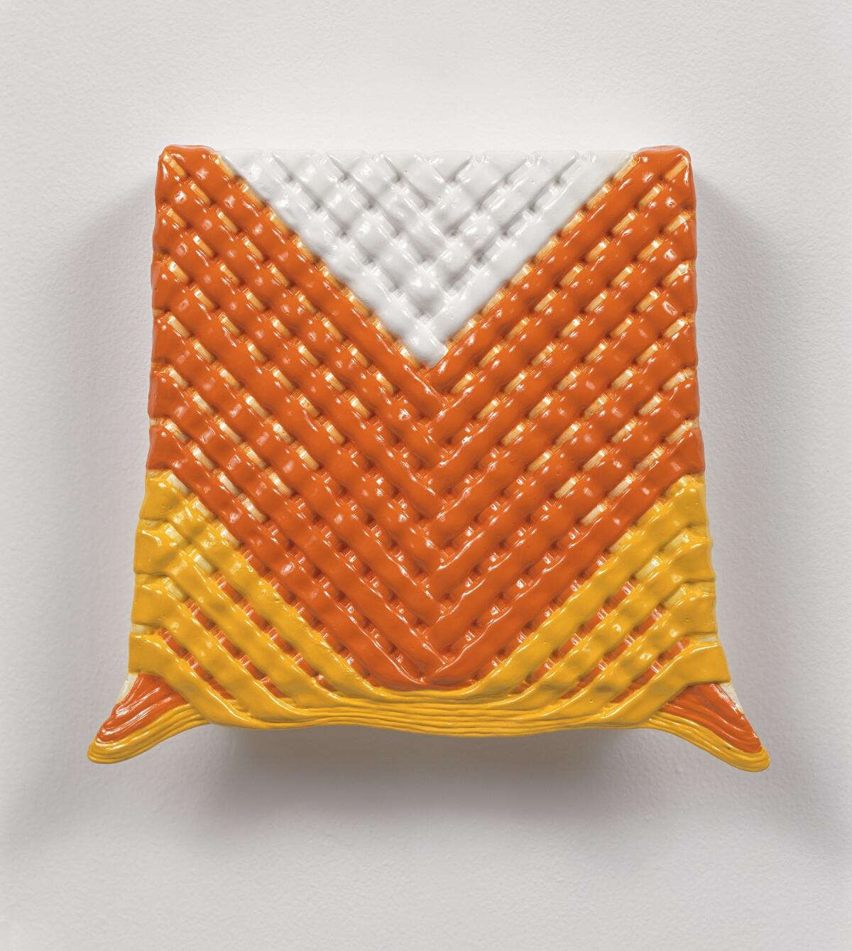 "Candy Corn Weave," 1994, by Linda Stark, on view at the Orange County Museum of Art. (OCMA)