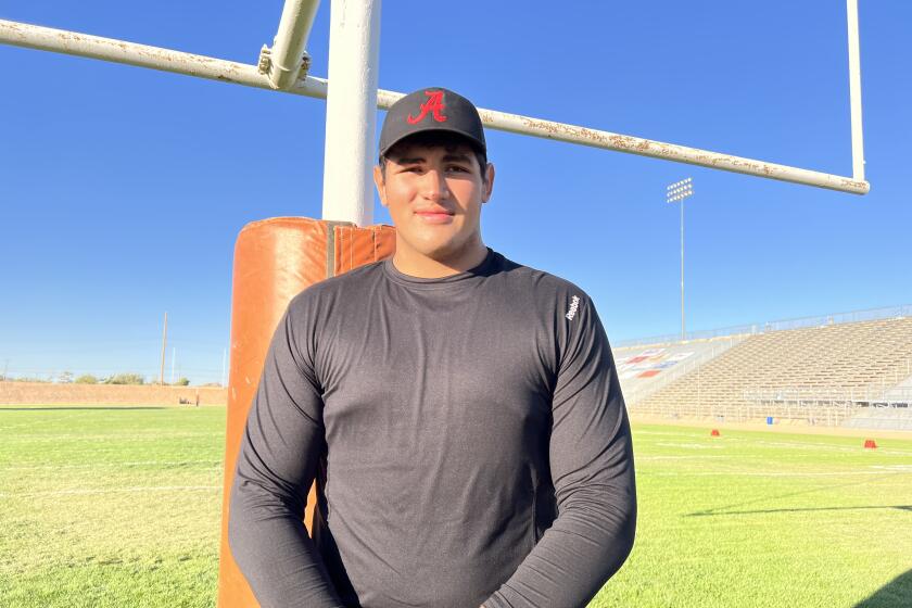 Offensive lineman Raymond Pulido of Apple Valley, 6 feet 6, 330 pounds.