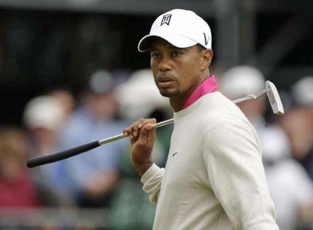 Tiger Woods shot a 67 in the first round of the British Open.
