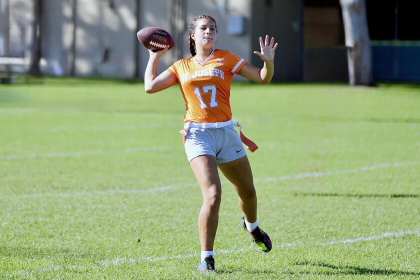 Quarterback Lexi Loya of St. Joseph.