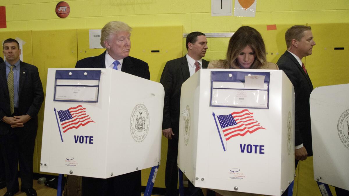 Donald and Melania Trump cast their ballots on Nov. 8.