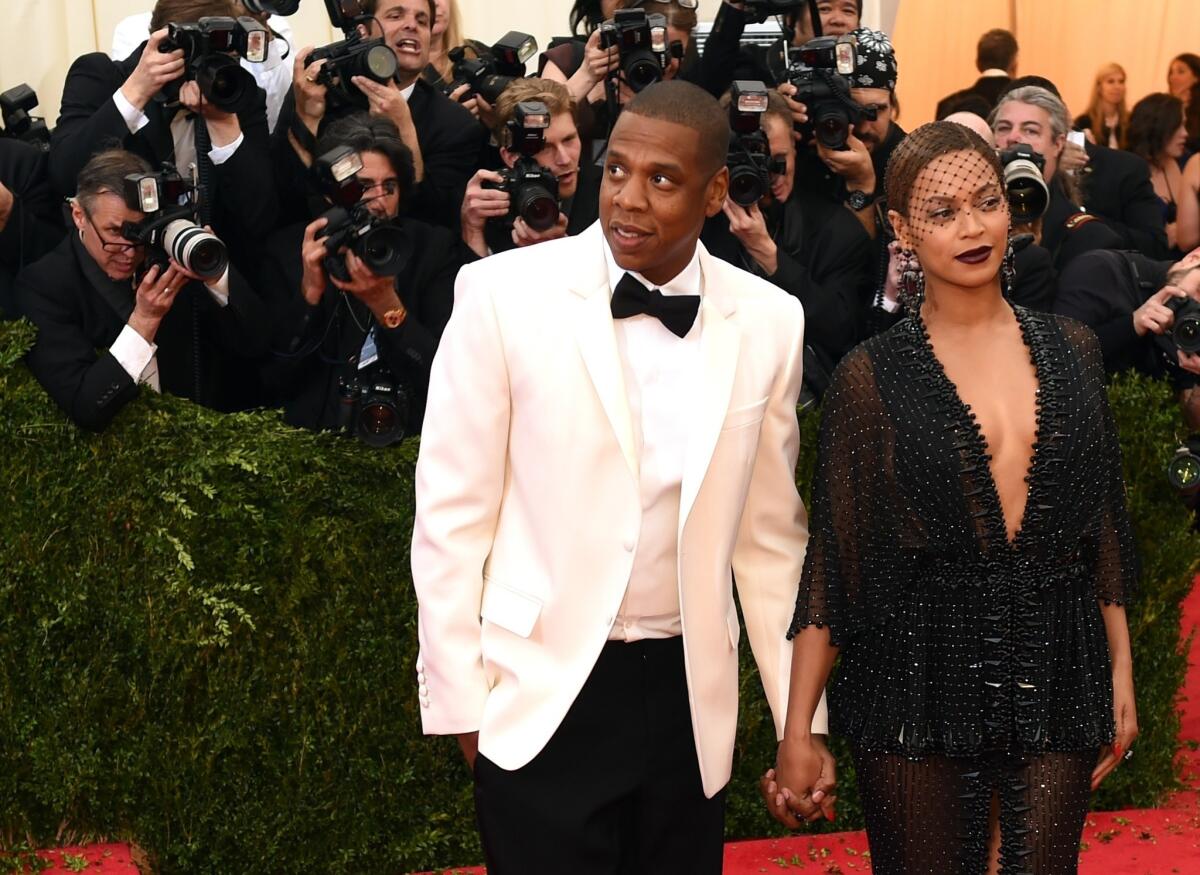 Jay Z and Beyonce arrive at the Costume Institute Benefit at The Metropolitan Museum in New York in May.