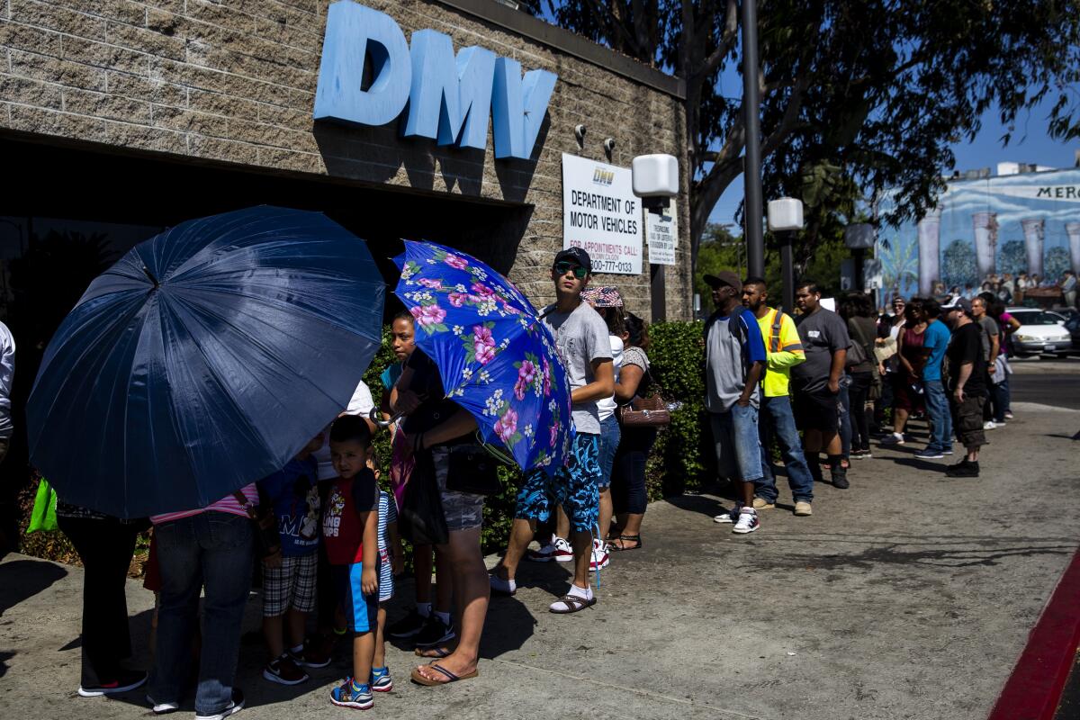 Lines have sometimes been long at California Department of Motor Vehicles locations, in part because of the push for Real ID, but a one-year postponement of Real ID's implementation may ease the strain.