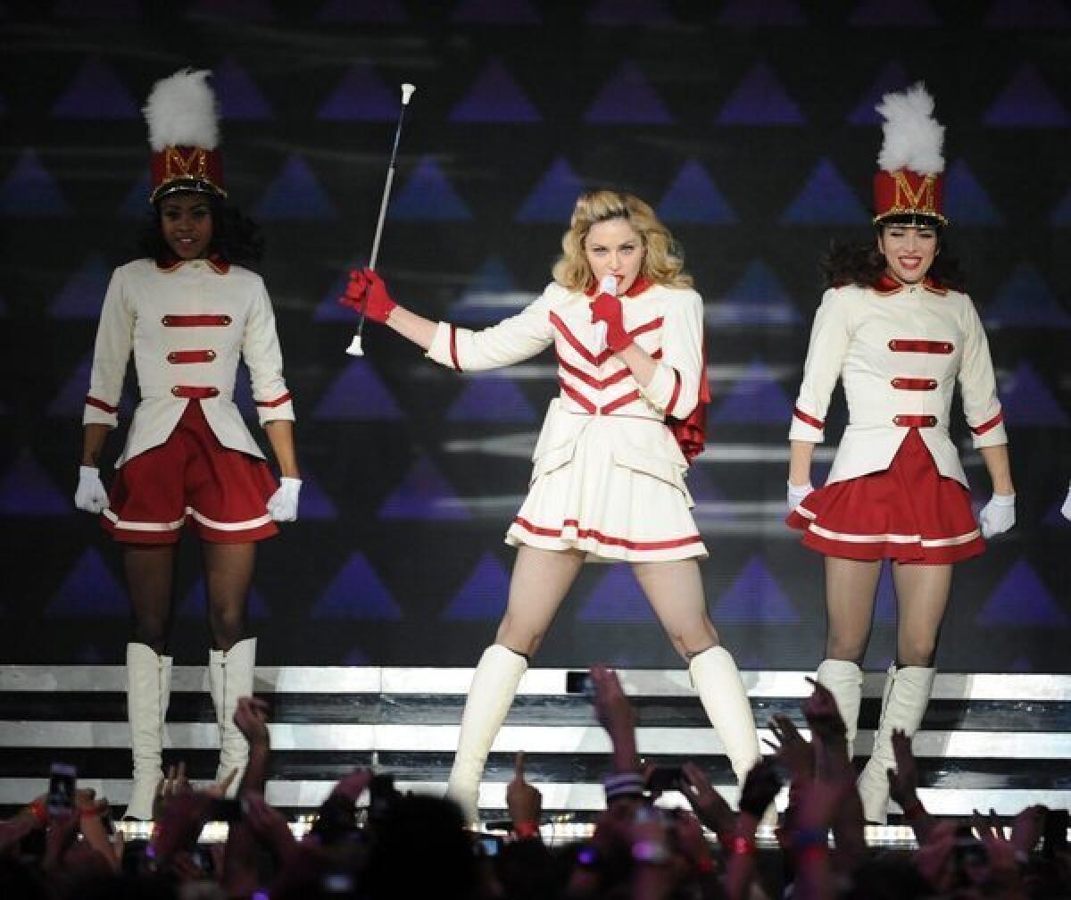 Madonna, pictured in Las Vegas at a stop on her MDNA tour, was booed onstage in New Orleans on Sunday for an endorsement of President Barack Obama.