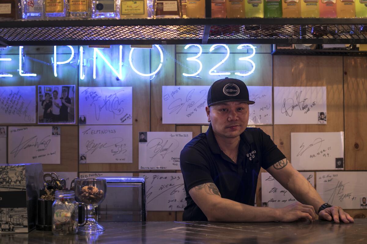 Christian Morales in the bar of his Mexican restaurant, El Pino 323, in Seoul, South Korea.