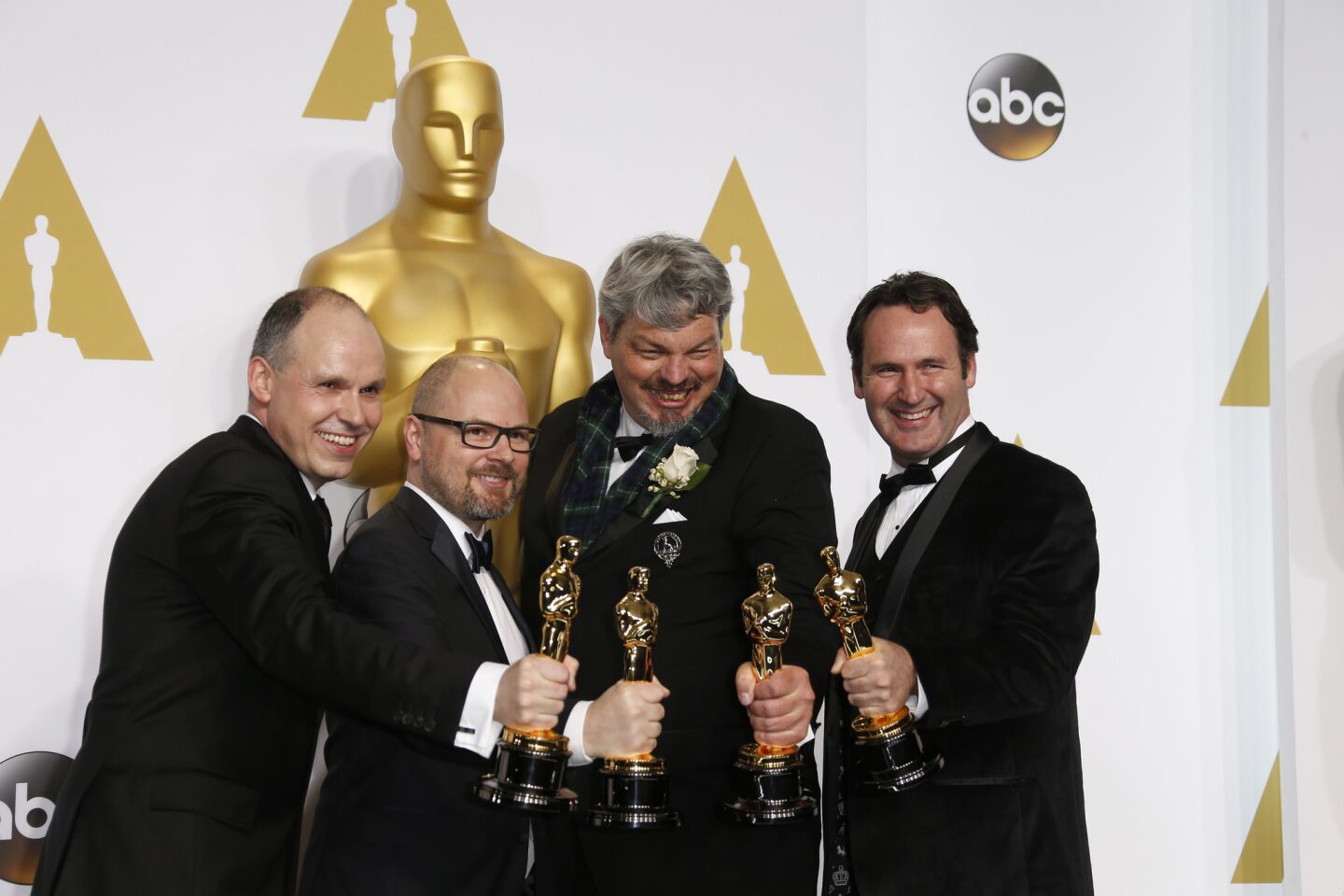 Oscars 2015 winners' room | 'Interstellar' visual effects team
