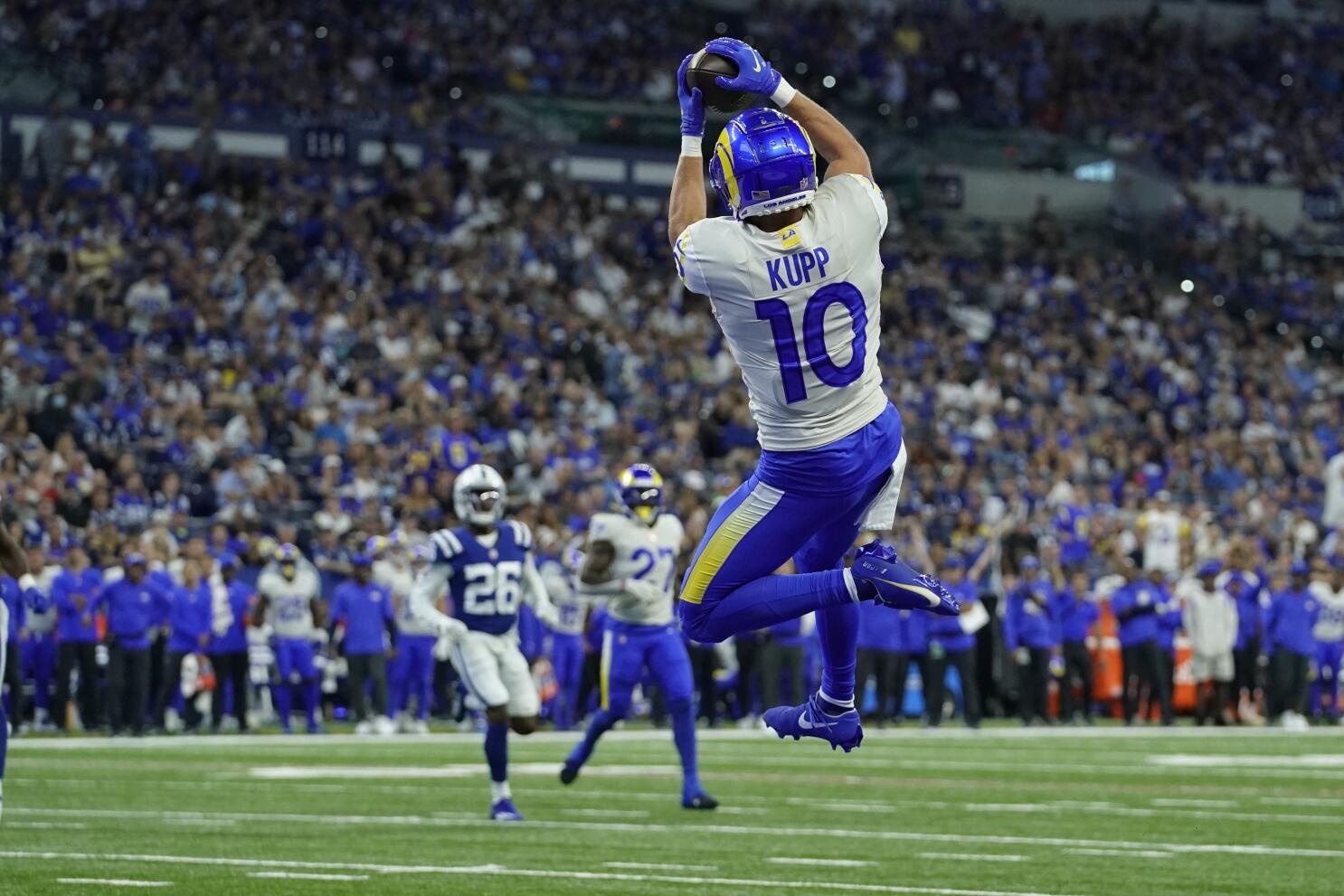 September 19, 2021: Los Angeles Rams wide receiver Cooper Kupp (10) during  NFL football game action between the Los Angeles Rams and the Indianapolis  Colts at Lucas Oil Stadium in Indianapolis, Indiana.