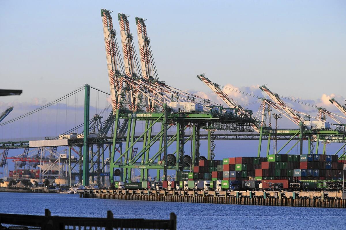 The China Shipping terminal in the Port of Los Angeles; the port failed to carry out pollution-control measures it pledged in a legal settlement over the expansion of the terminal.