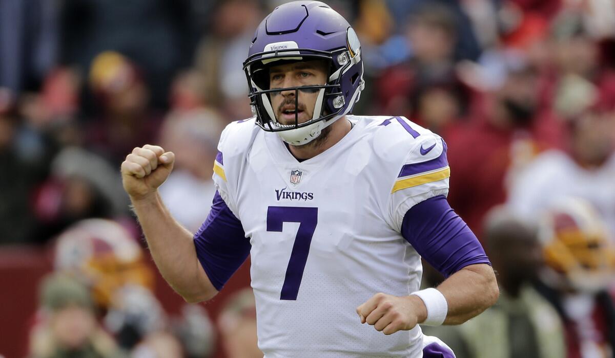 Quarterback Case Keenum will try to guide the Vikings to a Thanksgiving Day victory over the Lions in Detroit.