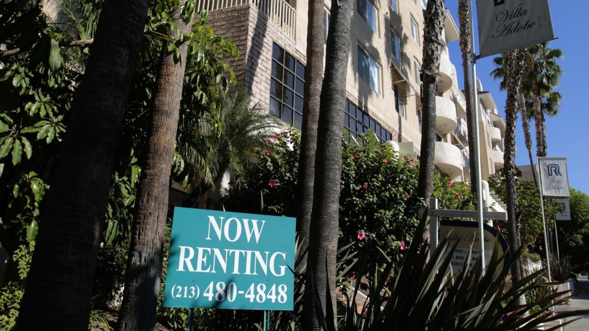 Rental apartments in the Koreatown neighborhood of Los Angeles on Aug. 21, 2014.