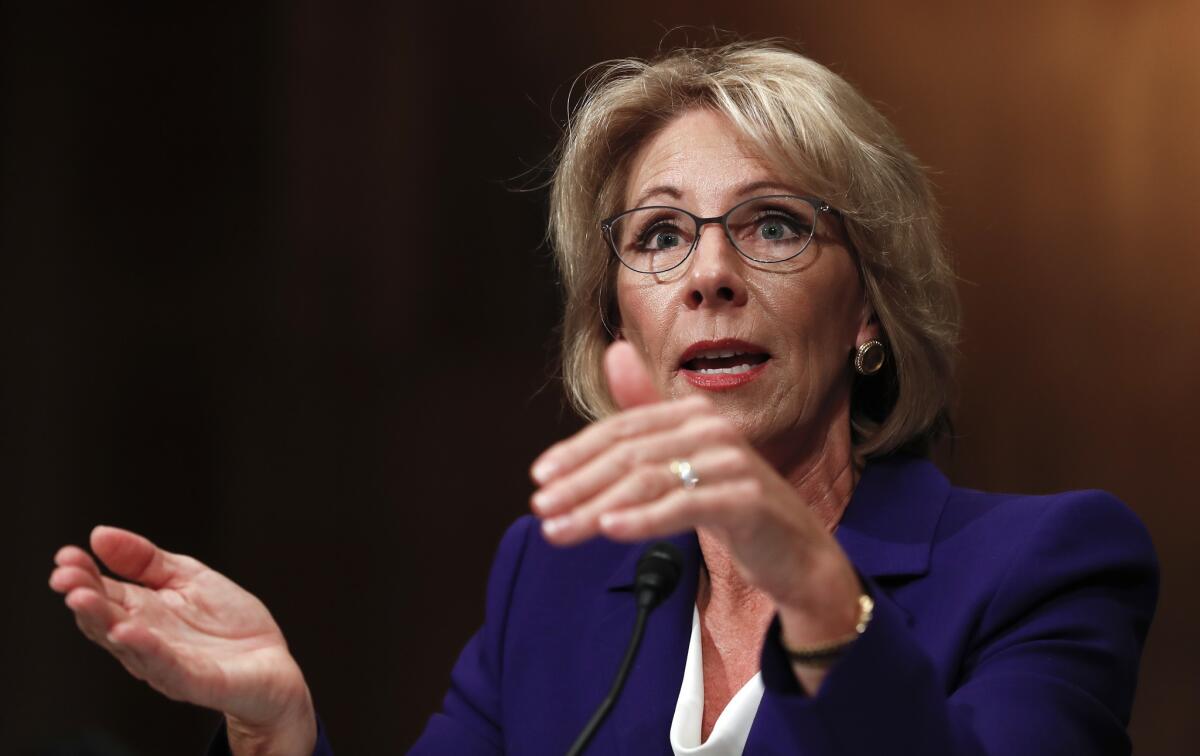 The Education Department, led by Betsy DeVos, oversees the Temporary Expanded Public Service Loan Forgiveness program.