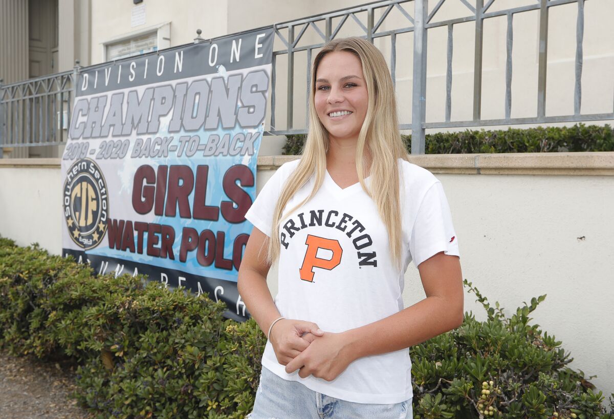 Rachael Carver, who is headed to Princeton, is one of 11 Laguna Beach girls' water polo seniors committed to  colleges.