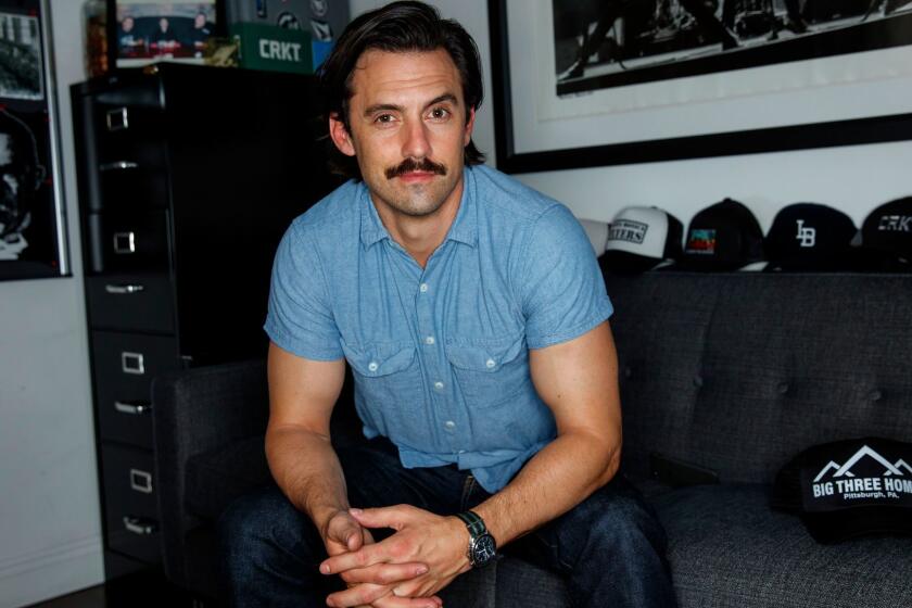 LOS ANGELES,CA --THURSDAY, FEBRUARY 01, 2018--Actor Milo Ventimiglia, from the NBC hit, "This Is Us," is photographed at his Los Angeles, CA, home, with some of his hat collection, including the show's "Big Three Homes," Feb. 01, 2018. (Jay L. Clendenin / Los Angeles Times)