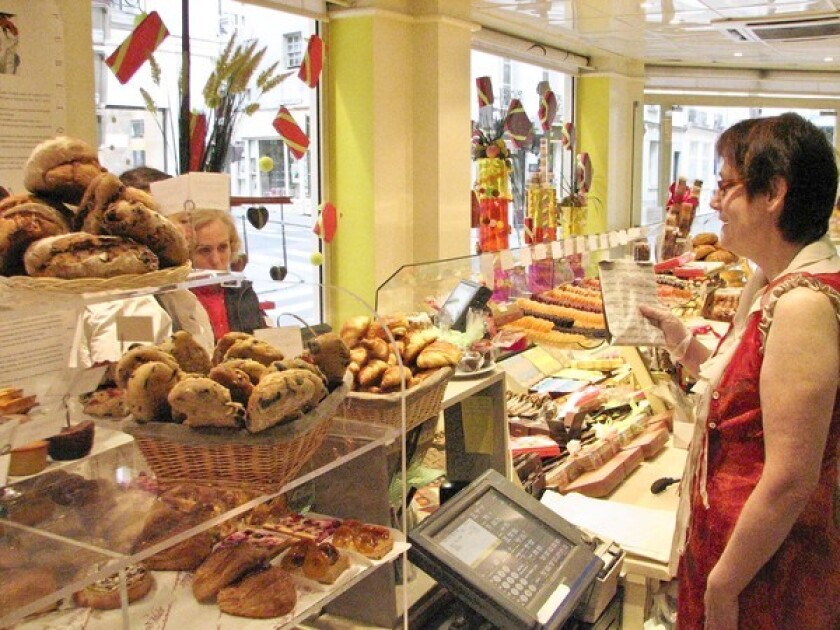 Luscious-looking treats crowd the display cases at Gérard Mulot, a Paris patisserie.