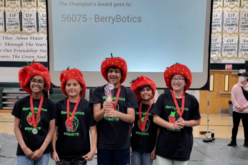 Team BerryBotics winning the championship trophy