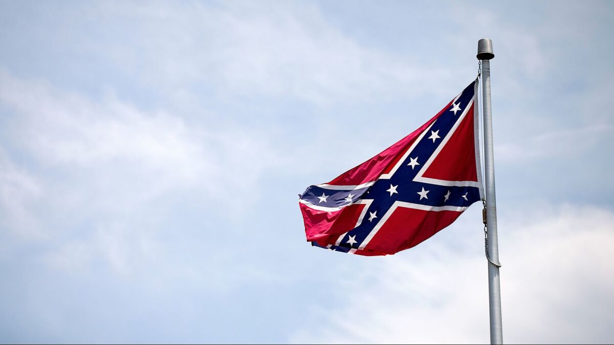 A Confederate flag flies on June 30, 2015.