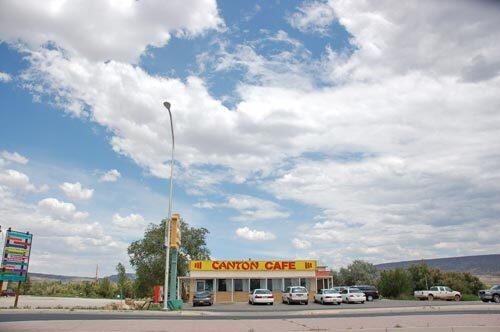 Through Grants, N.M., Route 66 follows Santa Fe Avenue through a downtown that's peppered with classic roadside signs and businesses, including this Chinese restaurant.