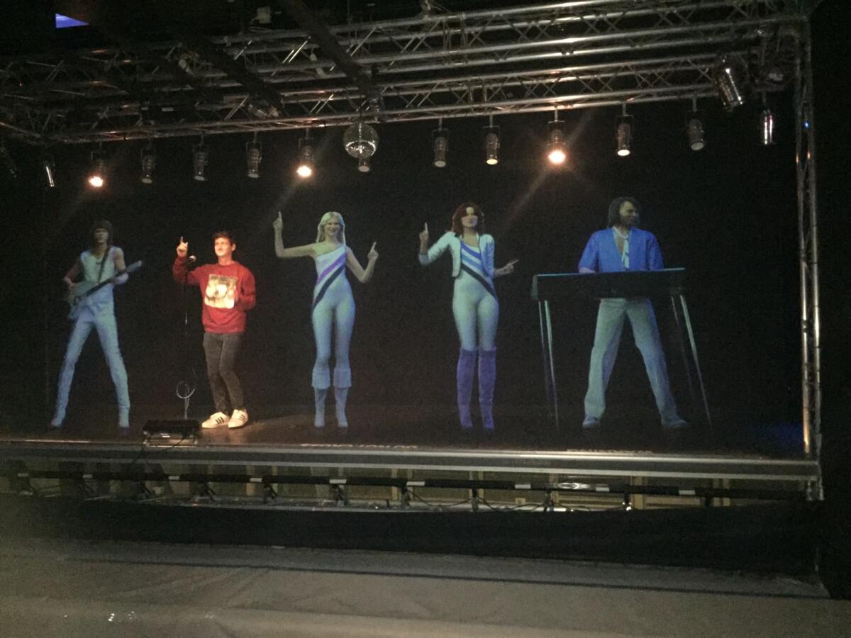 Blaze Bernstein on the hologram stage at ABBA the Museum, June 2017.
