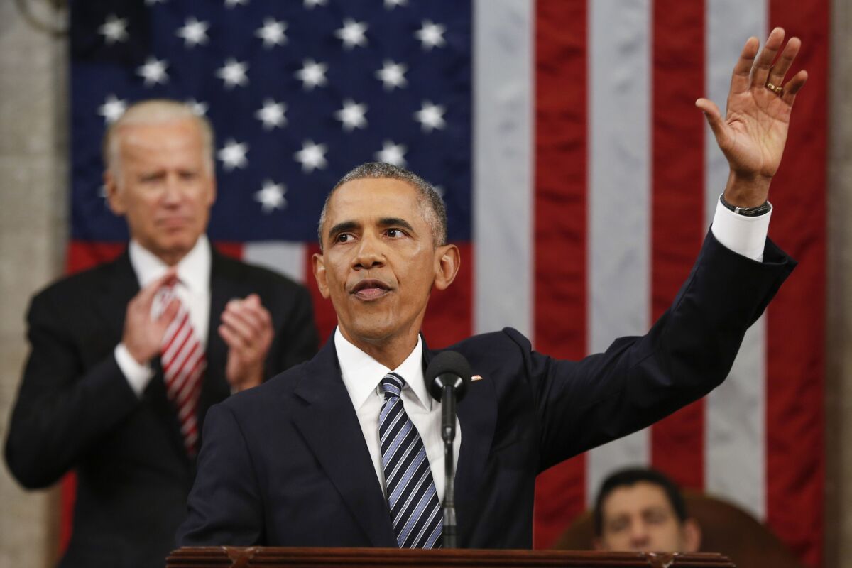 President Obama after his final State of the Union address.
