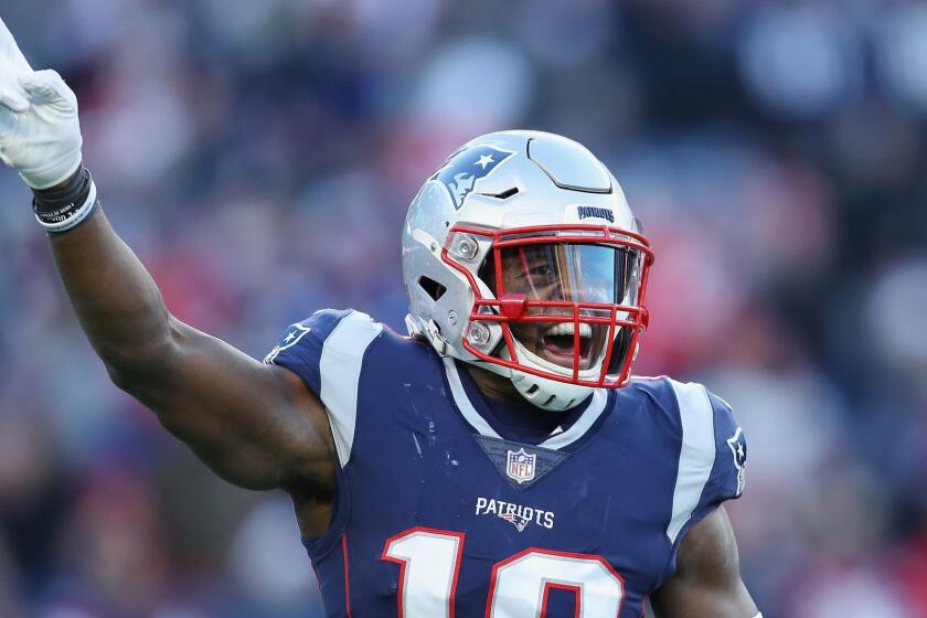 FOXBOROUGH, MA - DECEMBER 23: Matthew Slater #18 of the New England Patriots celebrates during the second half against the Buffalo Bills at Gillette Stadium on December 23, 2018 in Foxborough, Massachusetts. (Photo by Maddie Meyer/Getty Images) ** OUTS - ELSENT, FPG, CM - OUTS * NM, PH, VA if sourced by CT, LA or MoD **