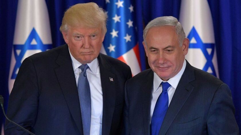 President Trump and Israel's Prime Minister Benjamin Netanyahu after a press conference in Jerusalem on May 22, 2017.