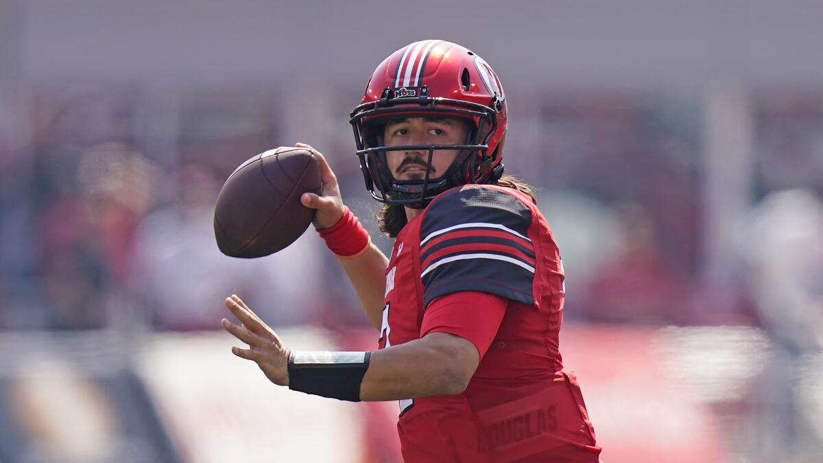 Utah quarterback Cameron Rising looks downfield against Southern Utah.