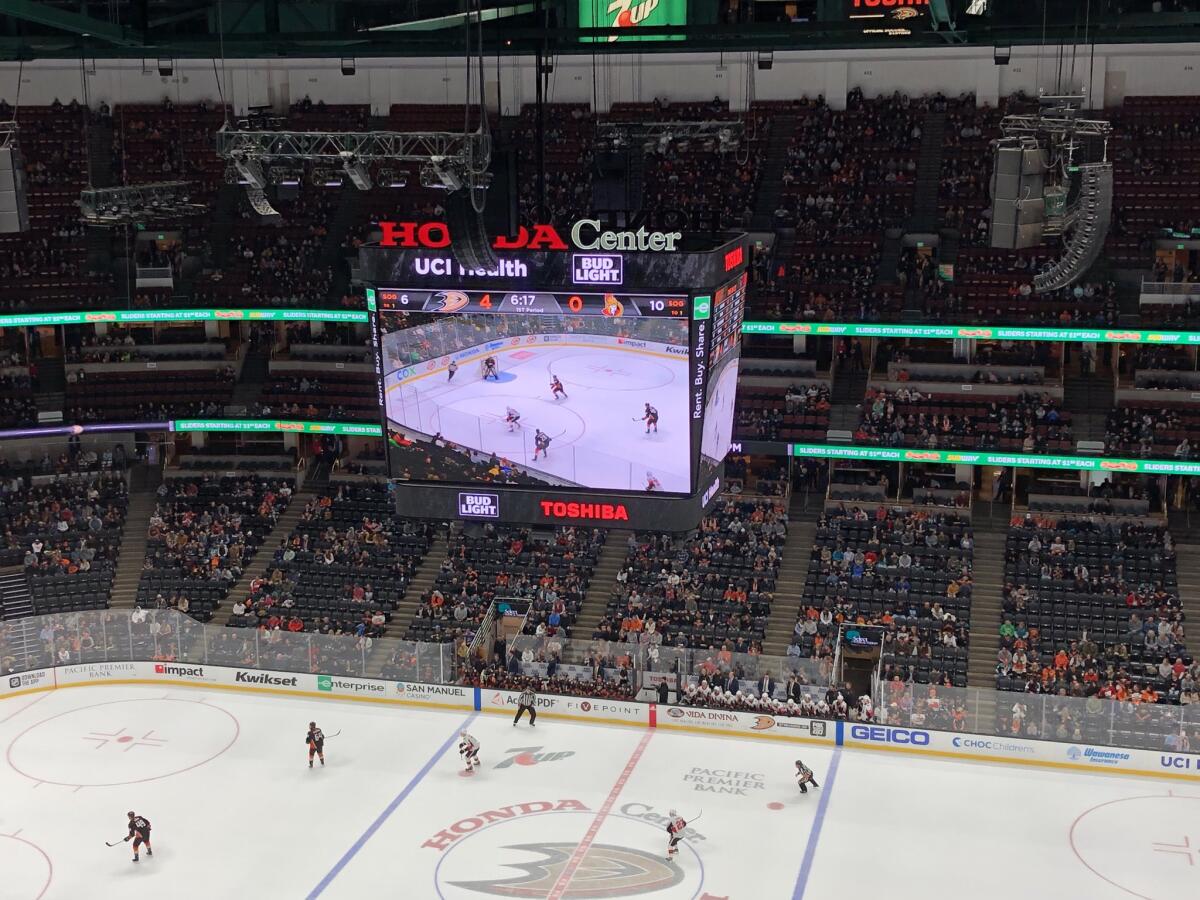 The scene from Honda Center on March 10 as the Ducks hosted the Ottawa Senators.