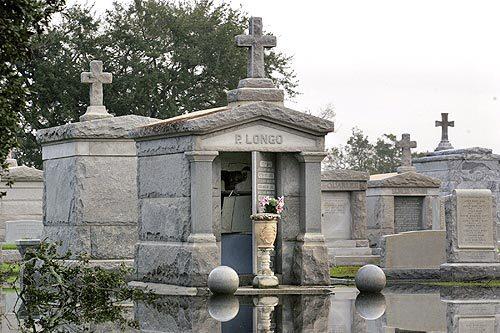Flooded cemetery