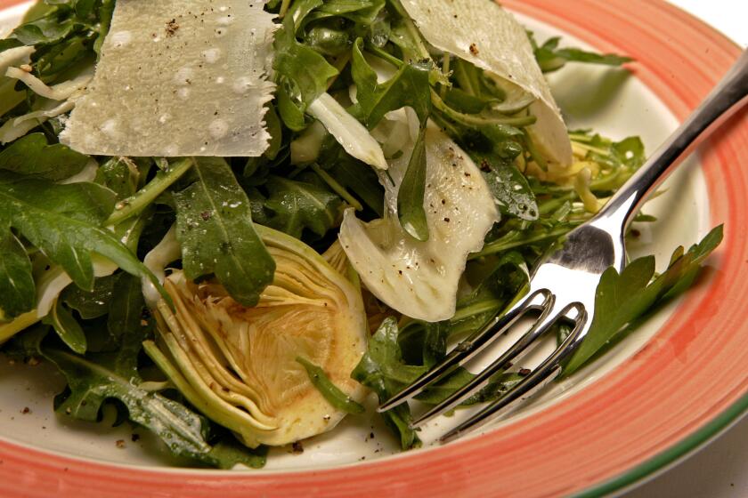 Recipe: Salad of wild arugula, shaved baby artichokes and fennel