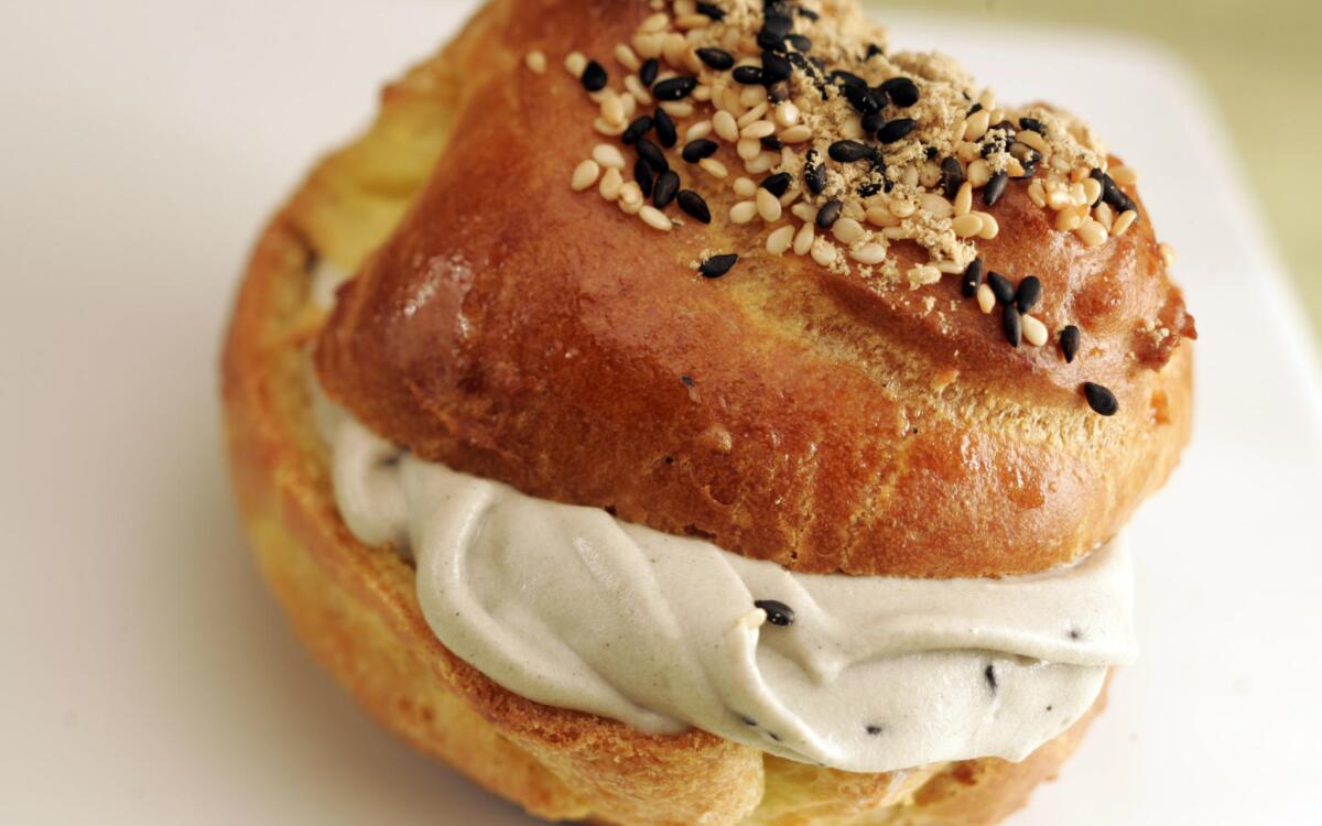 Patisserie Chantilly petits choux au sesame (Black sesame cream puffs)  Recipe - Los Angeles Times