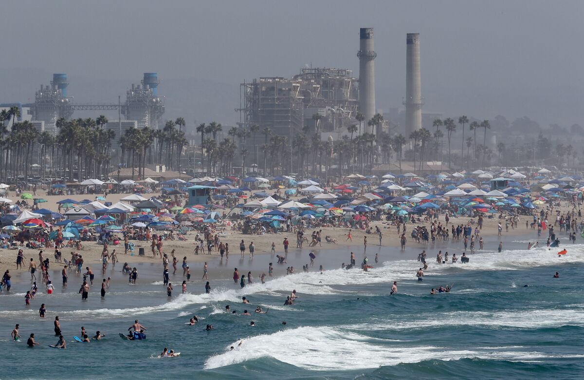 Crowds on a beach