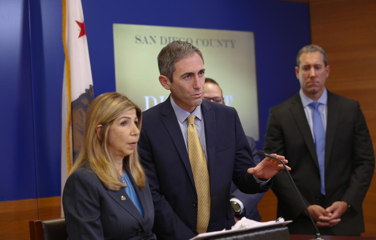 San Diego District Attorney Summer Stephan and Deputy District Attorney Leon Schorr answered questions about A3. 