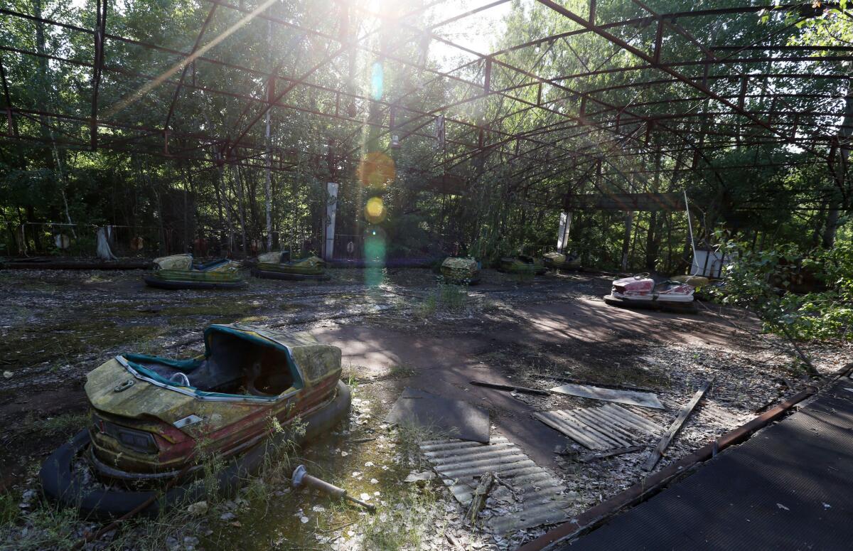 A city park in downtown Pripyat, close to the Chernobyl nuclear power plant, whose 50,000 residents were evacuated after the plant explosion.