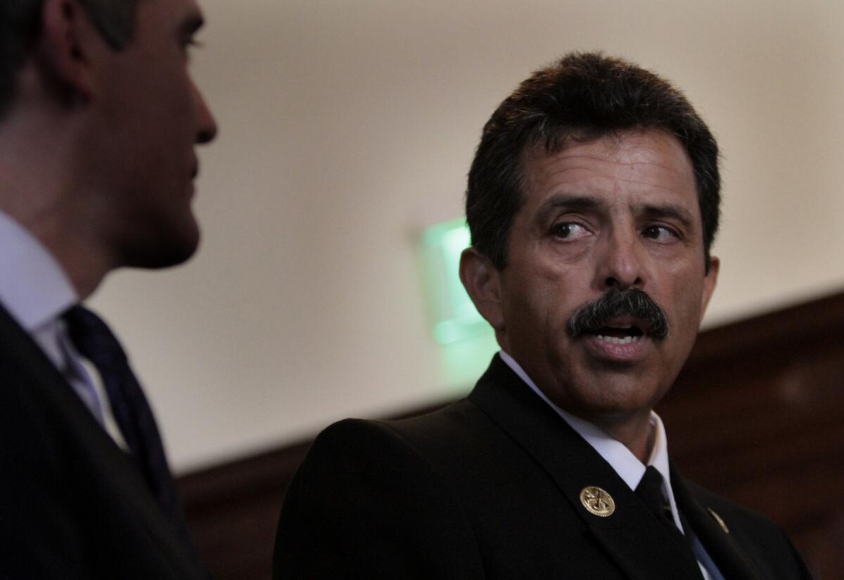 Ralph Terrazas, pictured on the day Mayor Eric Garcetti nominated him to become the city's newest fire chief.