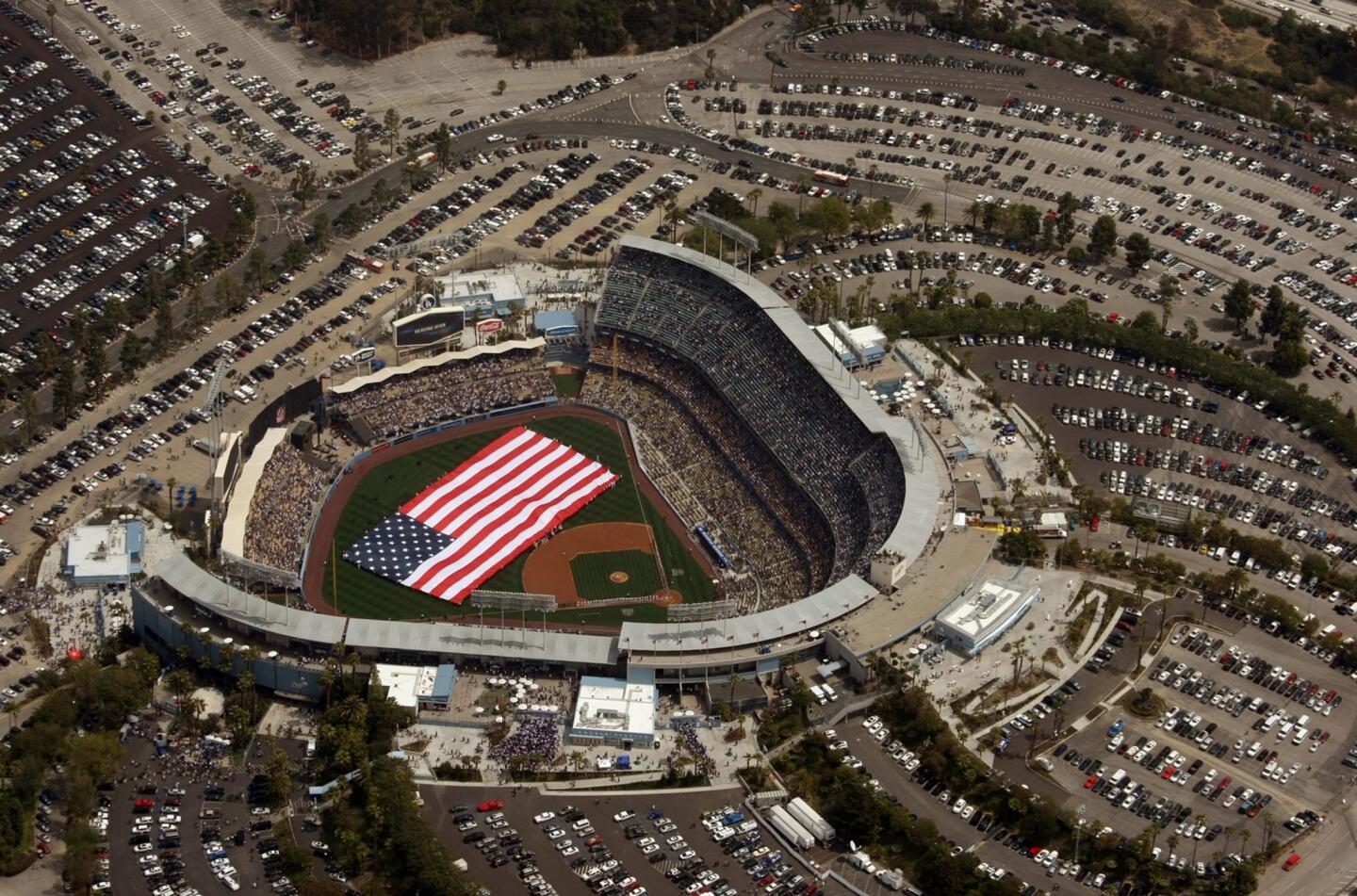 Aerial view of Dodger Stadium