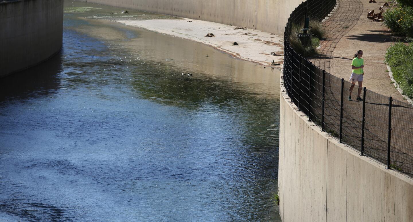 A walk by the Los Angeles River in the San Fernando Valley