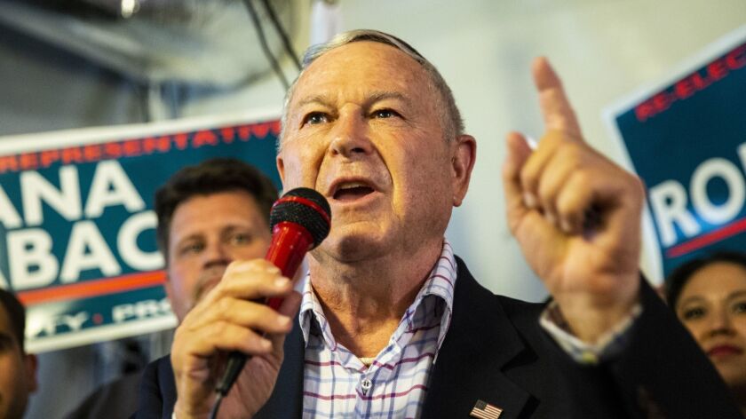 Dana Rohrabacher (R-Costa Mesa) has held office nearly 30 years and his district remains home to more registered Republicans than Democrats. Yet polls show him virtually tied with his Democratic challenger.