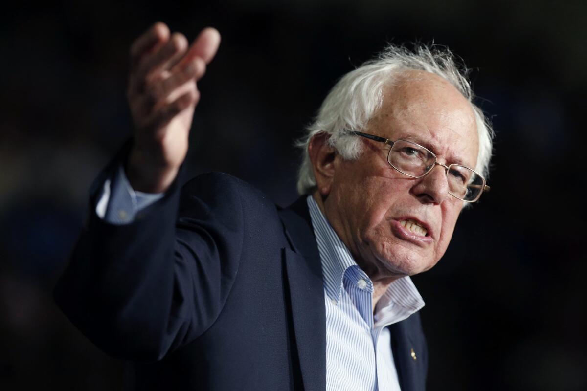 Democratic presidential candidate Sen. Bernie Sanders (I-Vt.) during a campaign rally in Springfield, Mass., earlier this month.